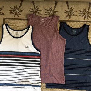 LOT 3 Men’s tank tops Quiksilver H&M size Large